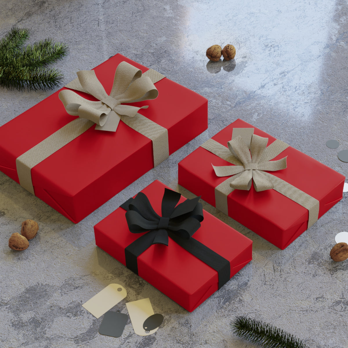 Red Gift Wrapping Paper Rolls, 1pc