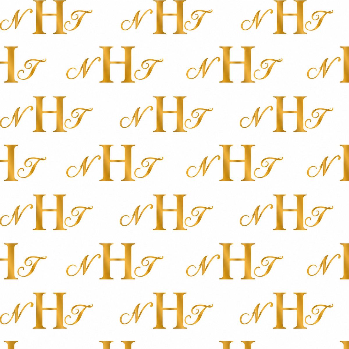 Customize Monogram Gift Wrap Paper - Gold Initial H Pattern