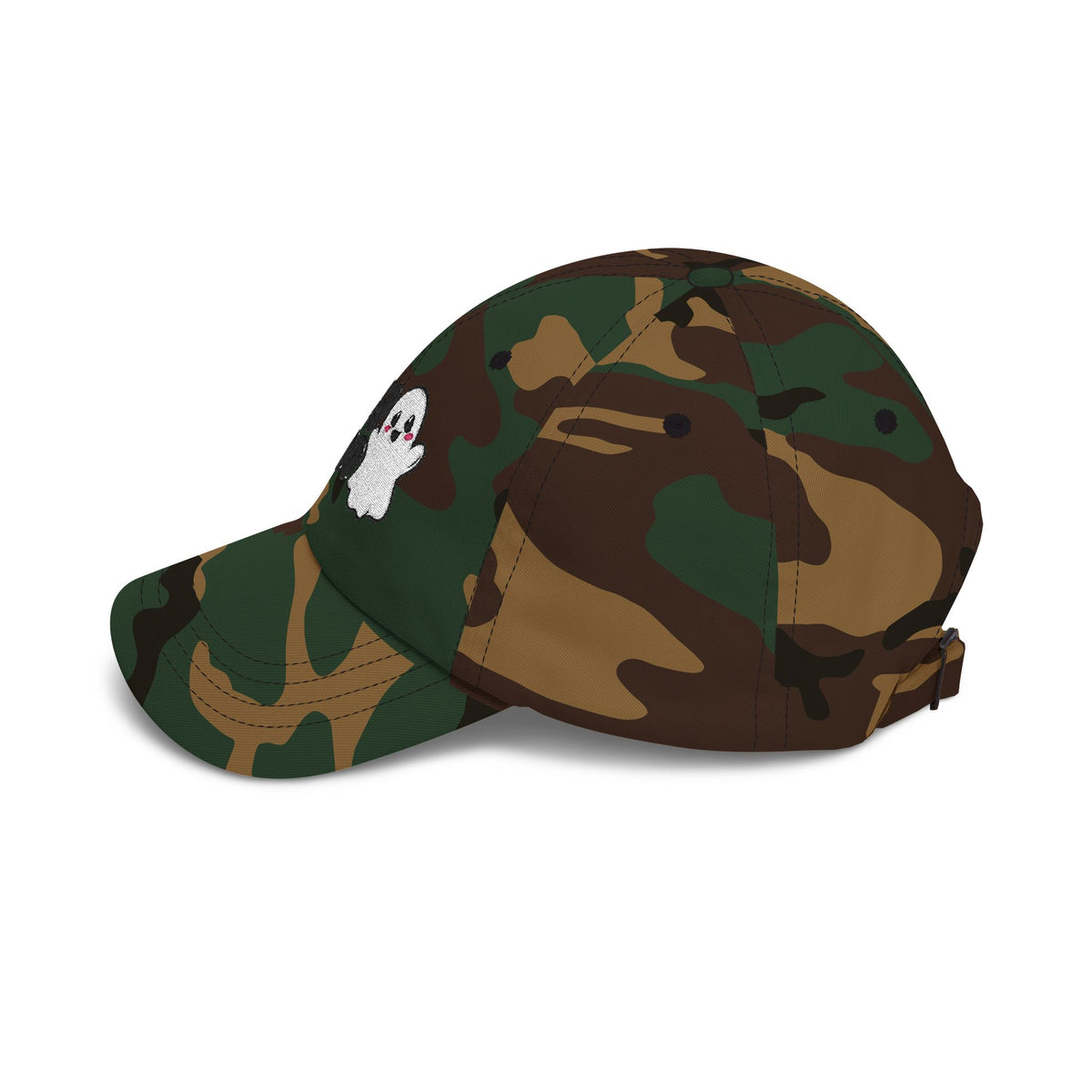 Hey Boo Ghost Dad Cap — Cute Halloween Embroidered Baseball Hat