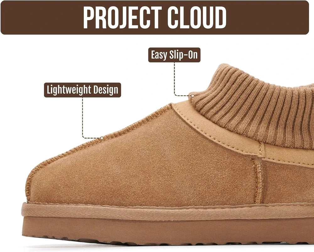 Genuine Leather Shearling Kids Slippers