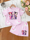 Heart Print Shorts Set