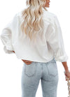 Soft Cotton Cropped Button Down Shirt