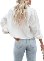 Soft Cotton Cropped Button Down Shirt