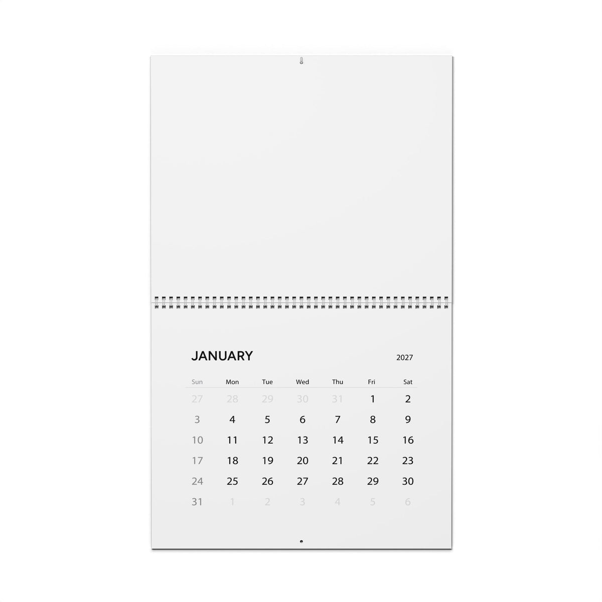 Minimal 2026 Wall Calendar | Modern Grid Monthly Planner