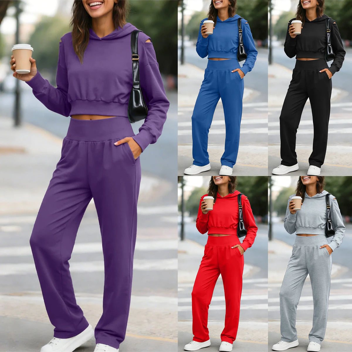 Women Two Piece Outfits Casual Sweatsuits Set Long Sleeve Hoodie Tracksuit 2026 Spring Summer Elegant Fashion Female Suits