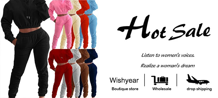 Casual Sports Wear Two Piece Set for Women Velvet Sweatshirt Hoodie Crop Top and Leggings Pants Suit Female WarmWinter Outfits