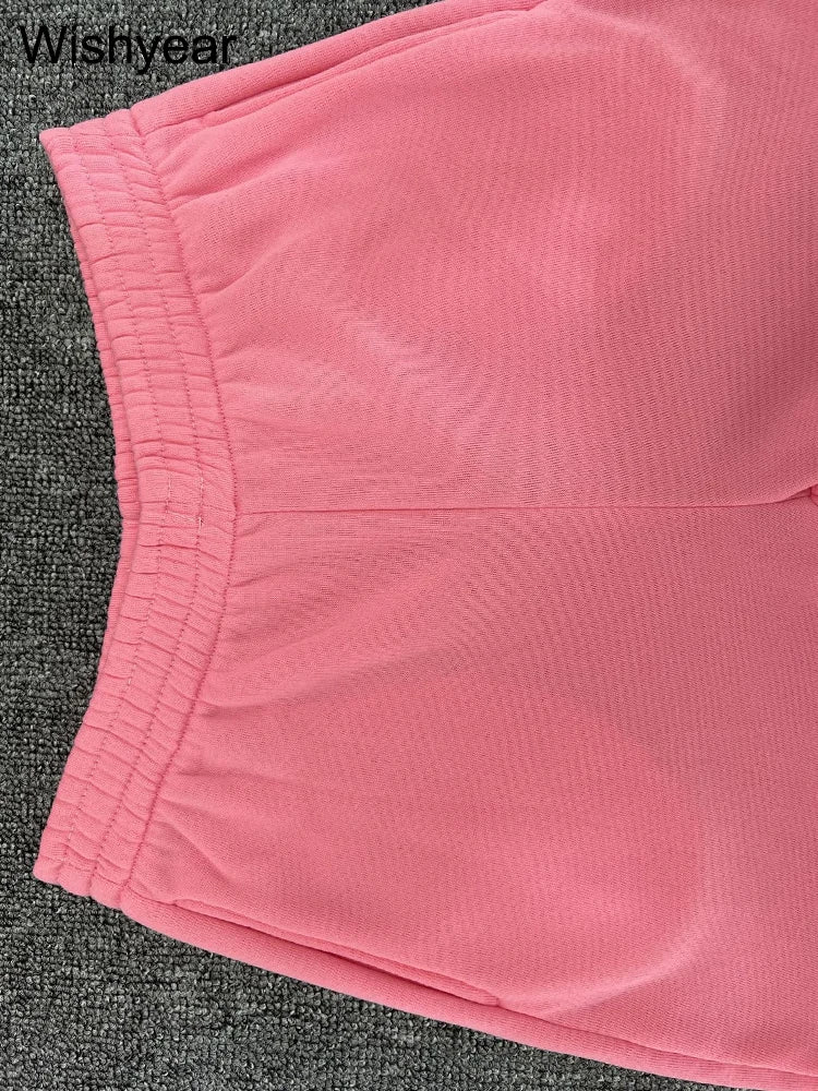 Casual Sports Wear Two Piece Set for Women Velvet Sweatshirt Hoodie Crop Top and Leggings Pants Suit Female WarmWinter Outfits