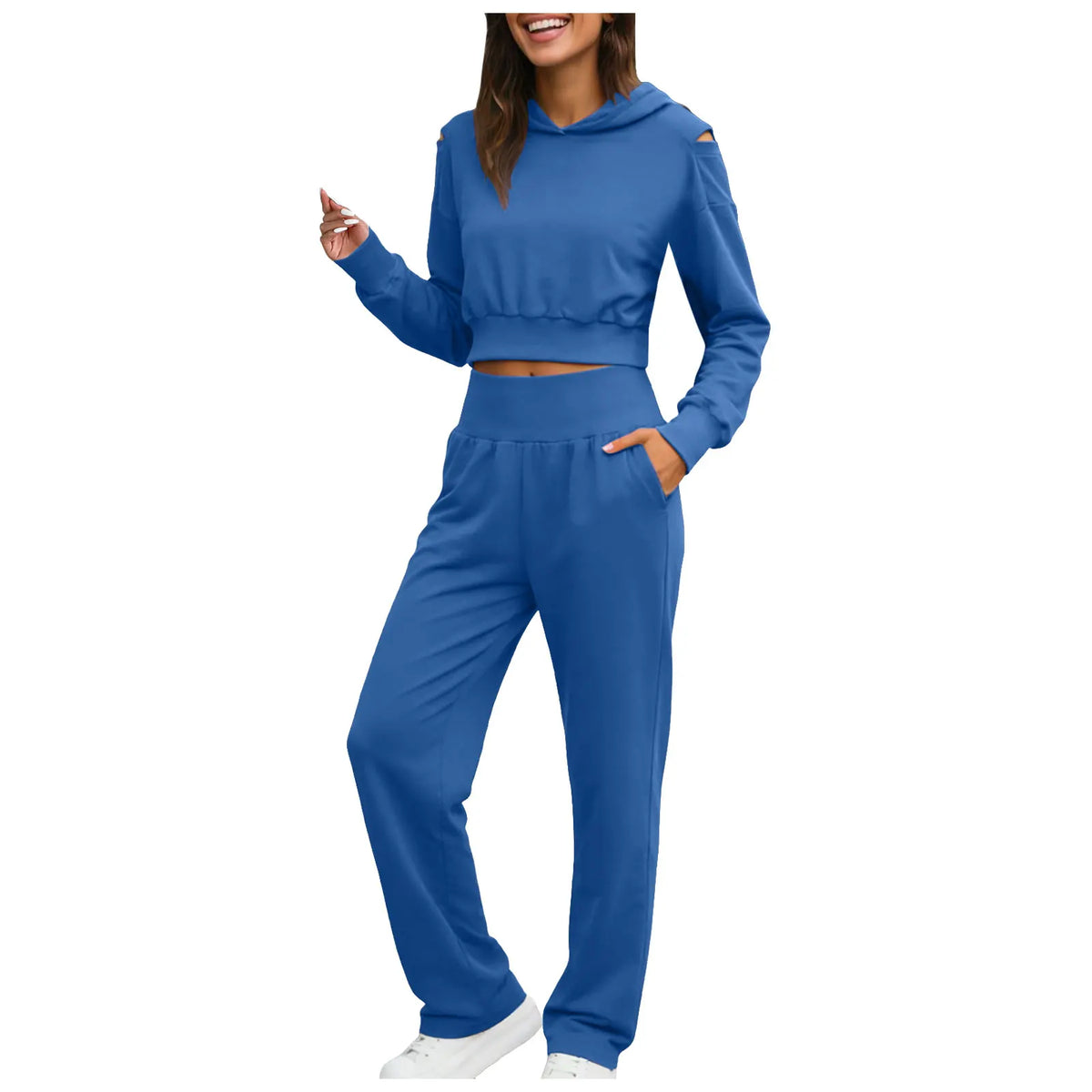 Women Two Piece Outfits Casual Sweatsuits Set Long Sleeve Hoodie Tracksuit 2026 Spring Summer Elegant Fashion Female Suits