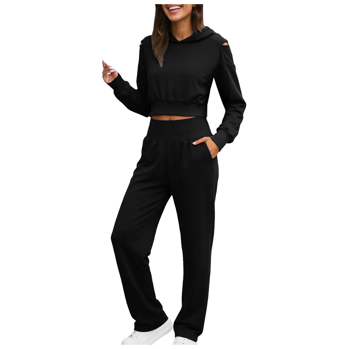 Women Two Piece Outfits Casual Sweatsuits Set Long Sleeve Hoodie Tracksuit 2026 Spring Summer Elegant Fashion Female Suits
