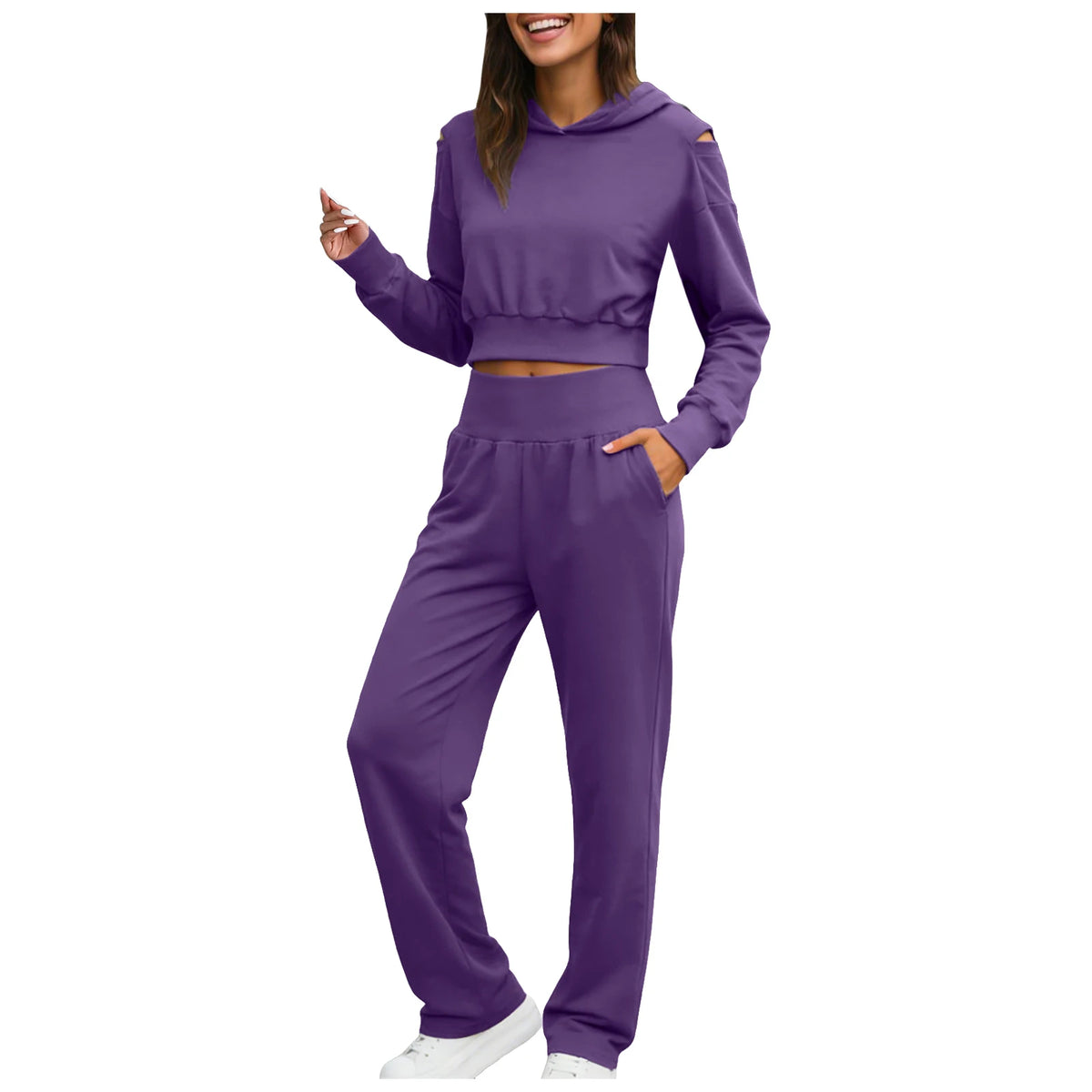 Women Two Piece Outfits Casual Sweatsuits Set Long Sleeve Hoodie Tracksuit 2026 Spring Summer Elegant Fashion Female Suits