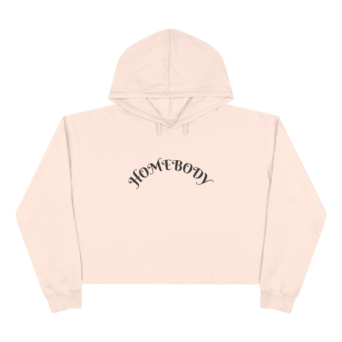 Homebody crop hoodie | Homebody text, cozy loungewear, minimalist chest script