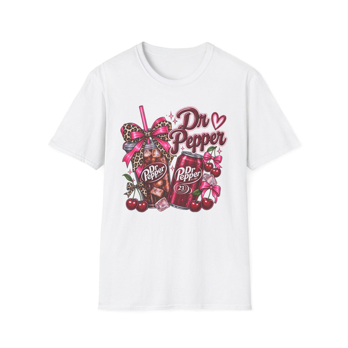 Dr Cherry Soda T-Shirt: Retro Can and Cup Graphic Tee