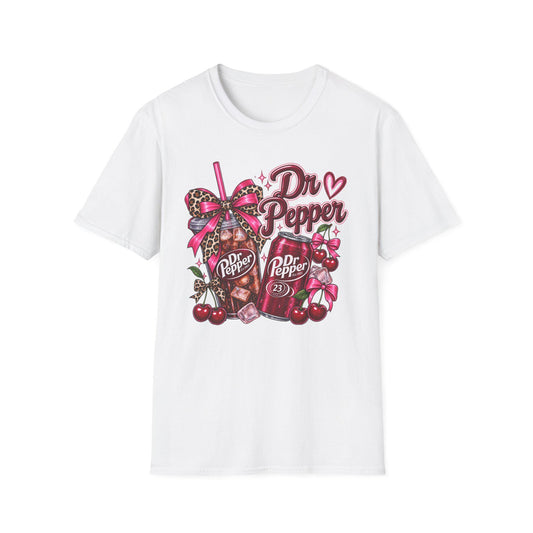 Dr Cherry Soda T-Shirt: Retro Can and Cup Graphic Tee