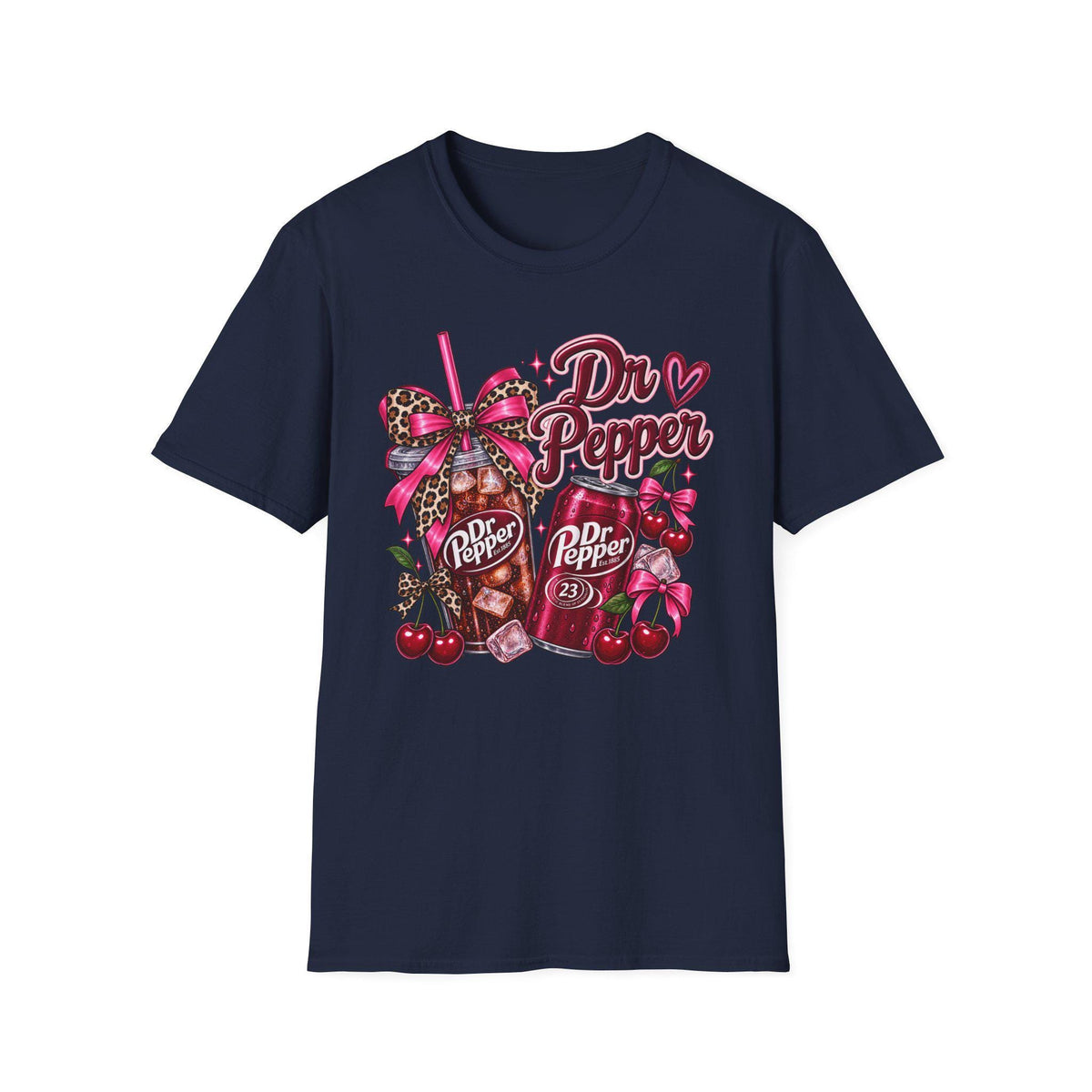 Dr Cherry Soda T-Shirt: Retro Can and Cup Graphic Tee