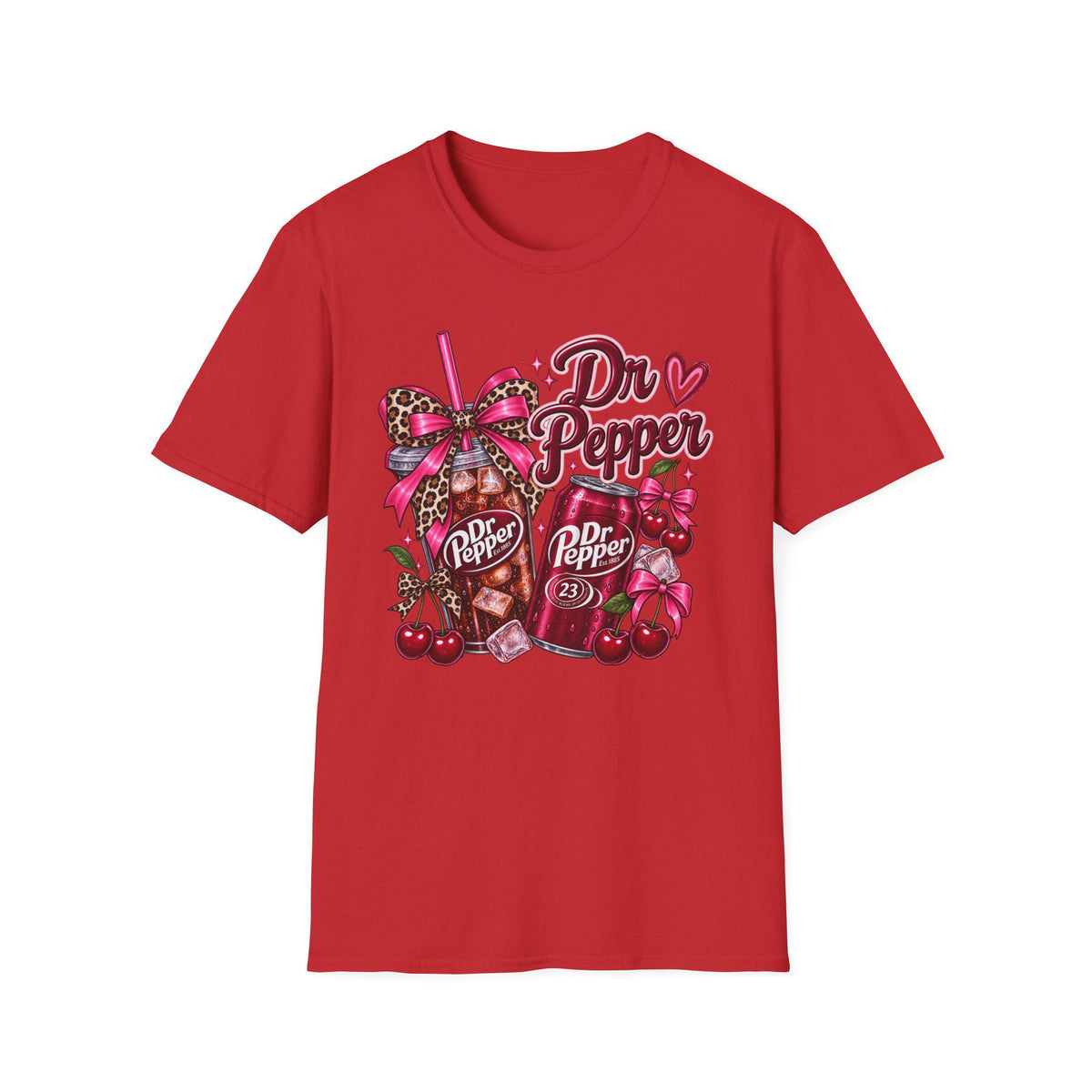 Dr Cherry Soda T-Shirt: Retro Can and Cup Graphic Tee