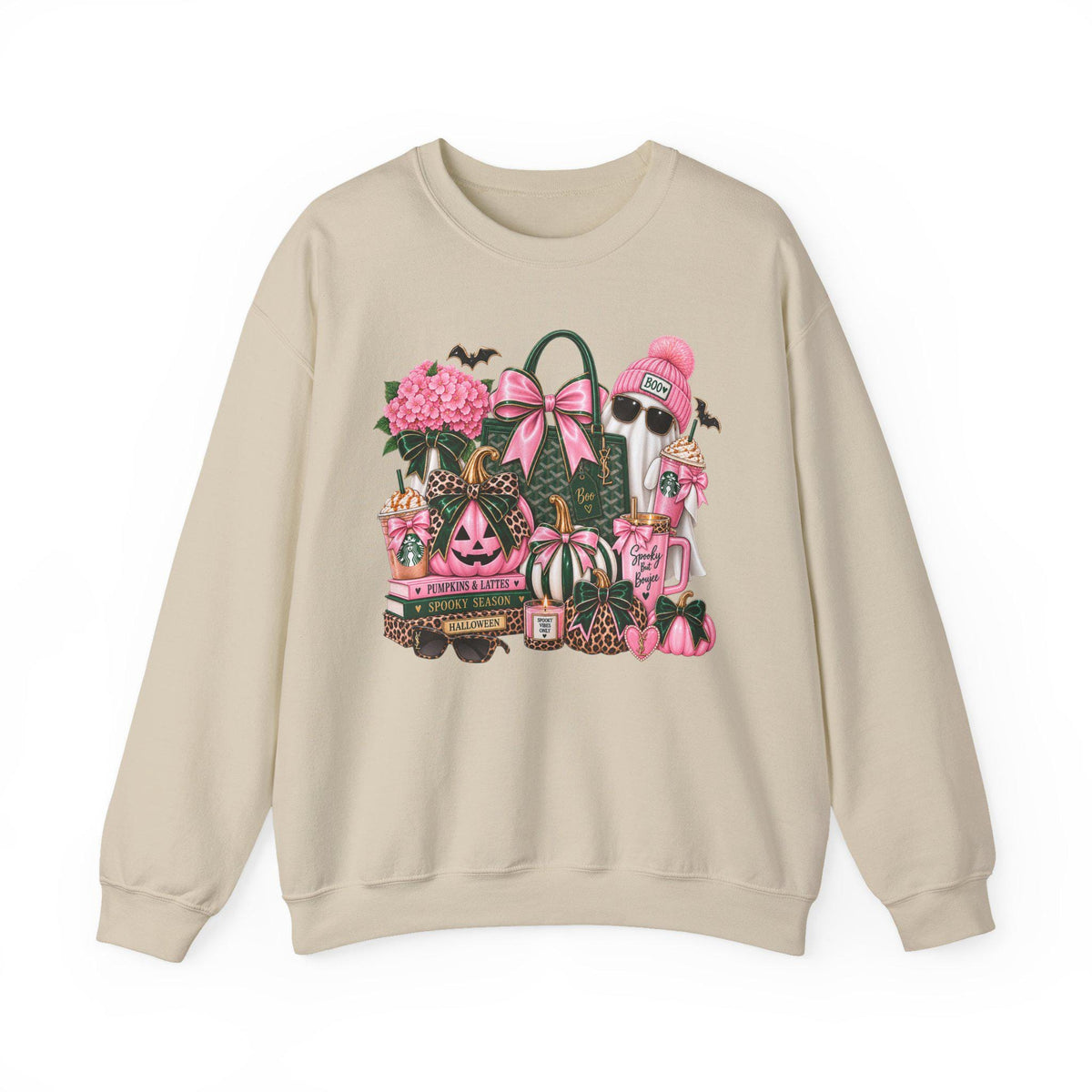 Pink & Green Spooky Season Crewneck Sweatshirt