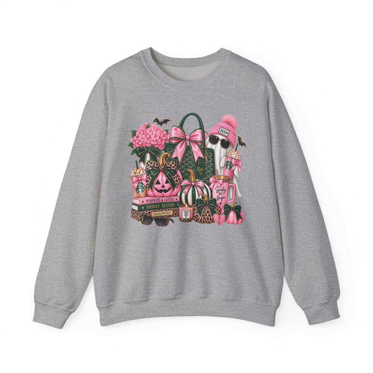 Pink & Green Spooky Season Crewneck Sweatshirt