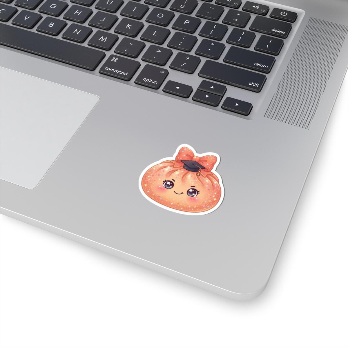 Kawaii Graduation Dumpling Sticker: Vinyl Kiss-Cut Decal (Glossy Finish)