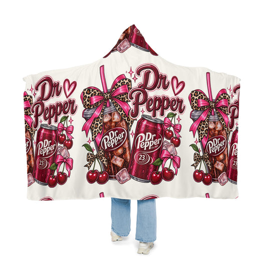 Custom Soda Hooded Blanket: 100 percent Polyester, Sherpa Lining