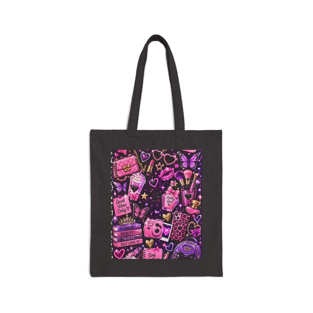 Themed Girly Cotton Canvas Tote Bag