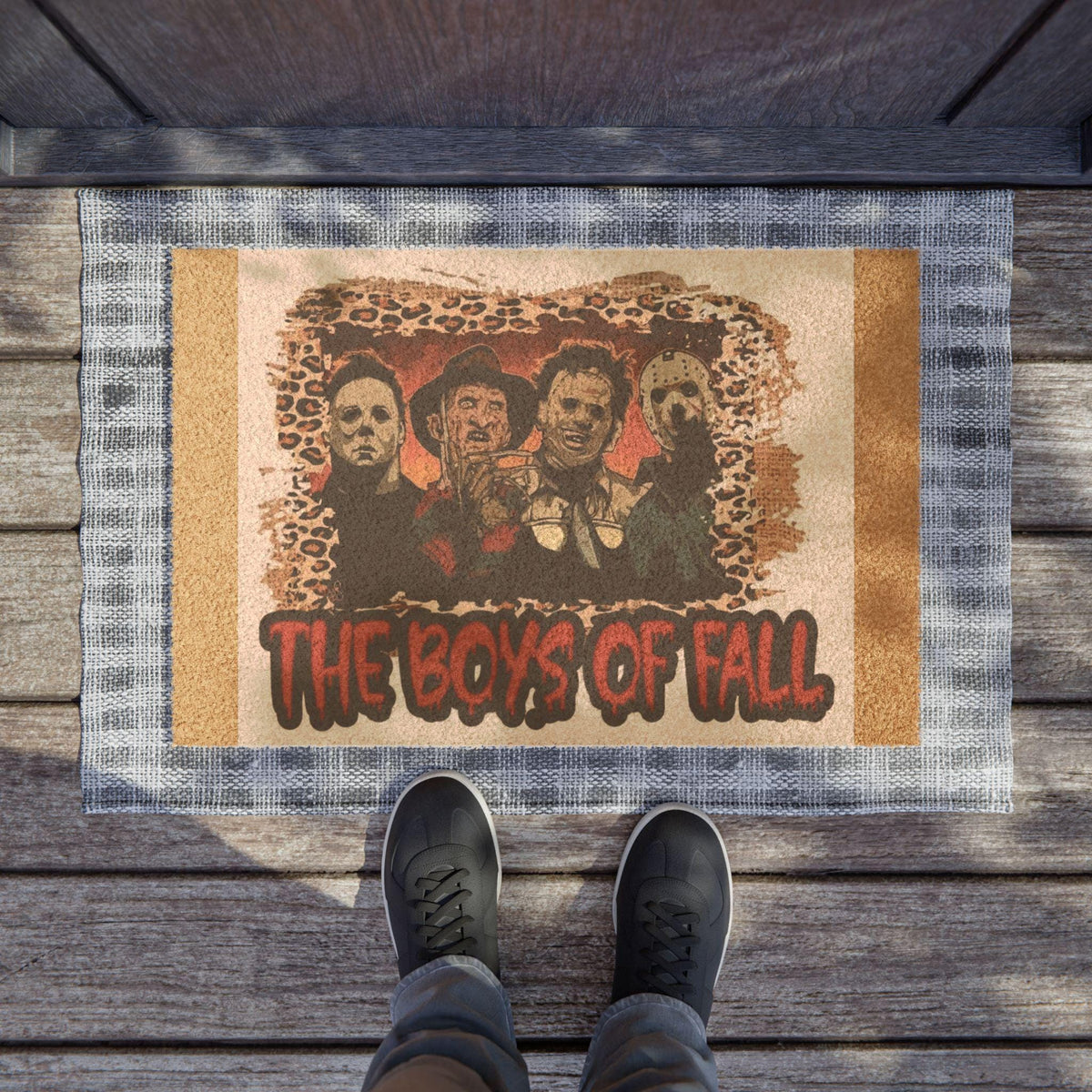 The Boys of Fall Doormat: Tufted Coir Coconut Fiber, Outdoor Welcome Mat