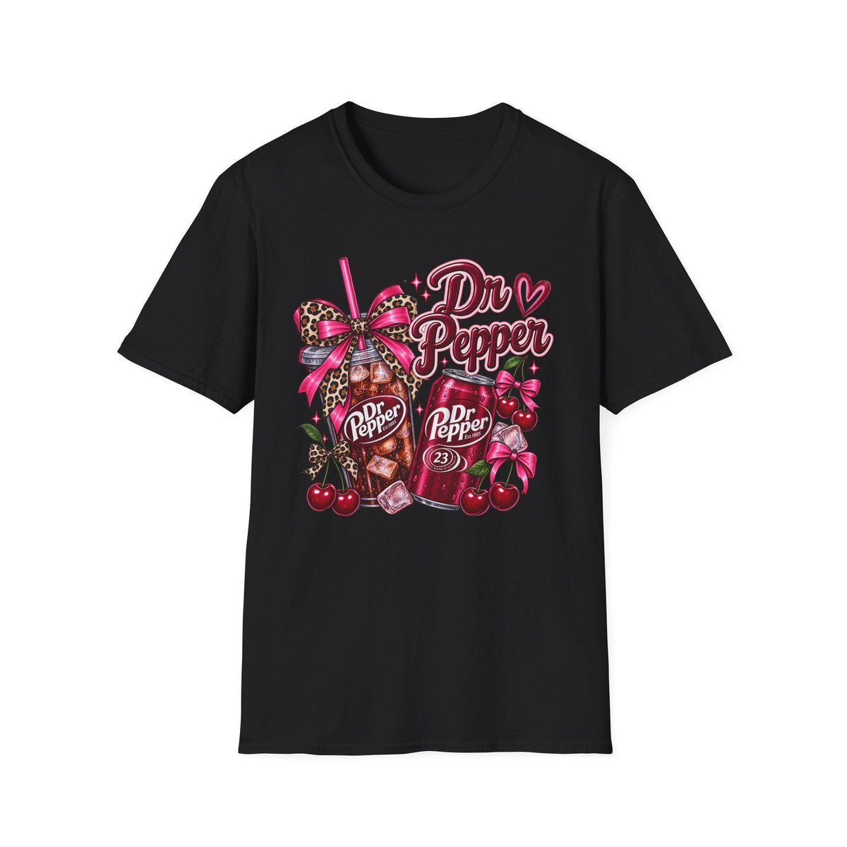 Dr Cherry Soda T-Shirt: Retro Can and Cup Graphic Tee