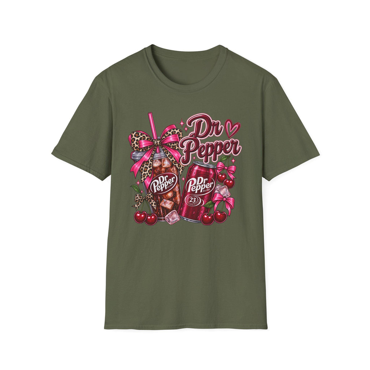 Dr Cherry Soda T-Shirt: Retro Can and Cup Graphic Tee