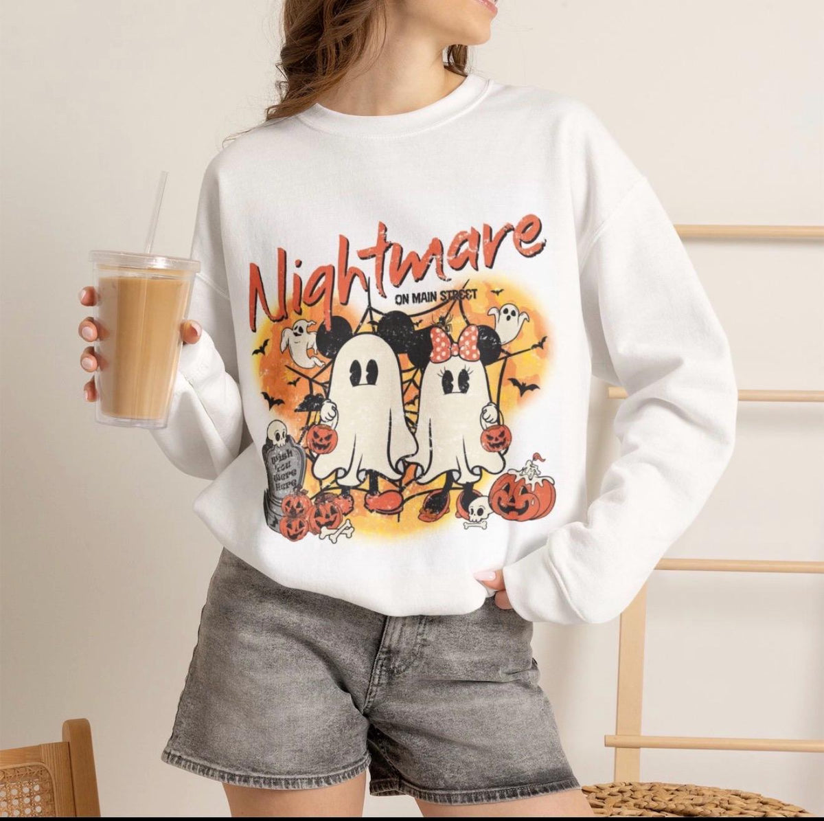 Fun Spooky Crewneck Sweatshirt, Themed Crewneck