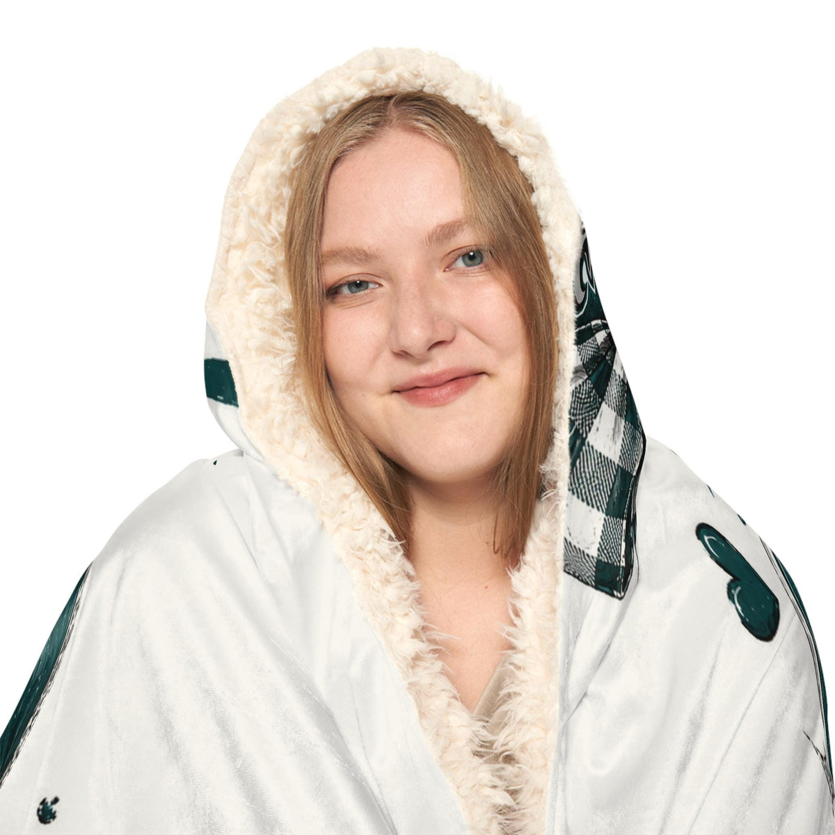 Eagles Girl Hooded Blanket: Football Fan Wearable Cozy Throw (80" x 55")