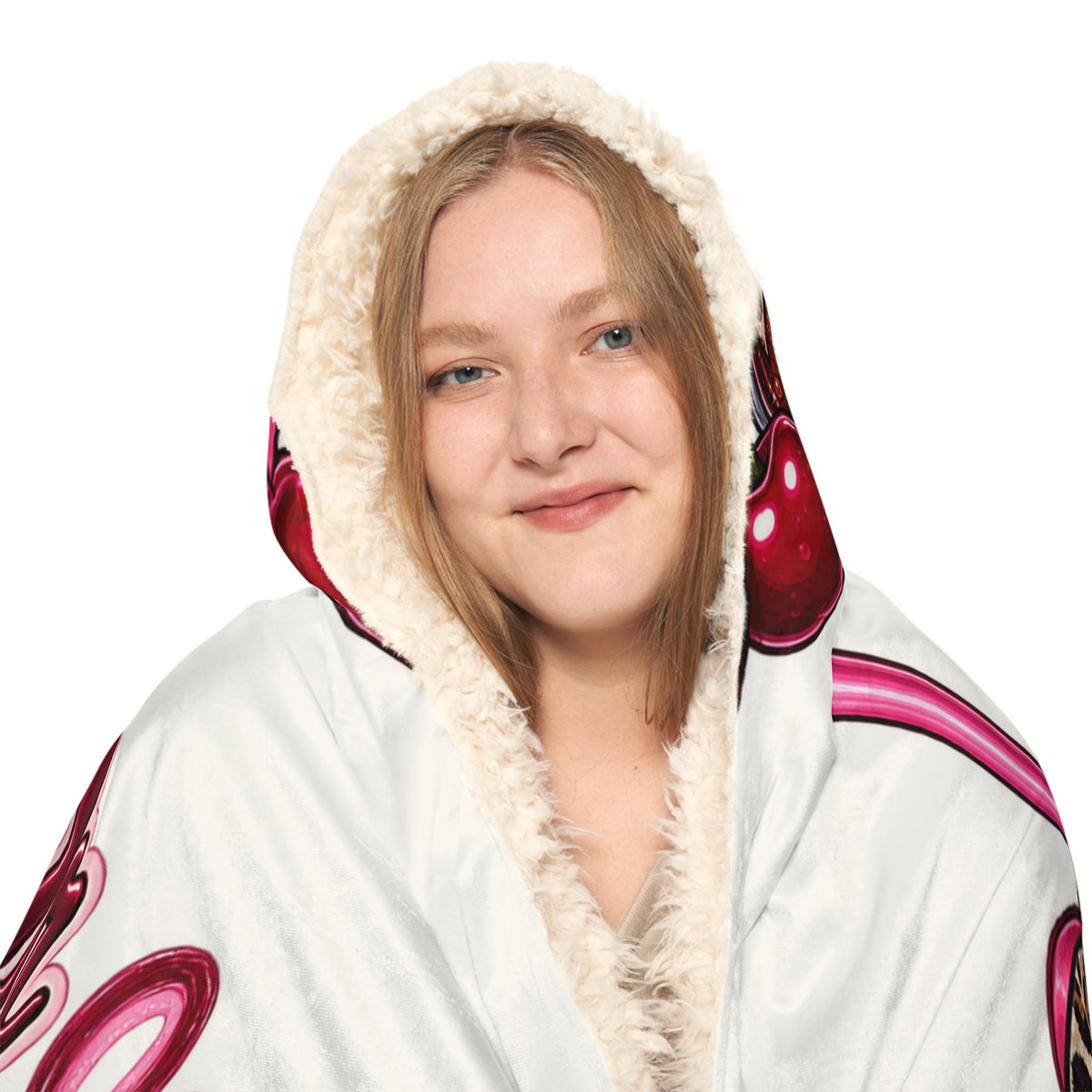 Custom Soda Hooded Blanket: 100 percent Polyester, Sherpa Lining
