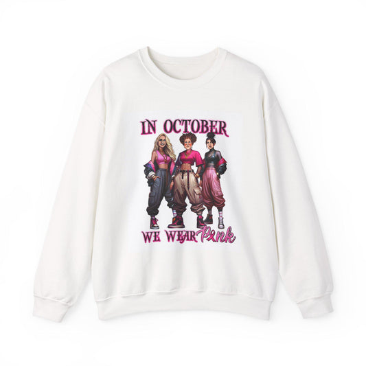 October we wear pink crew neck