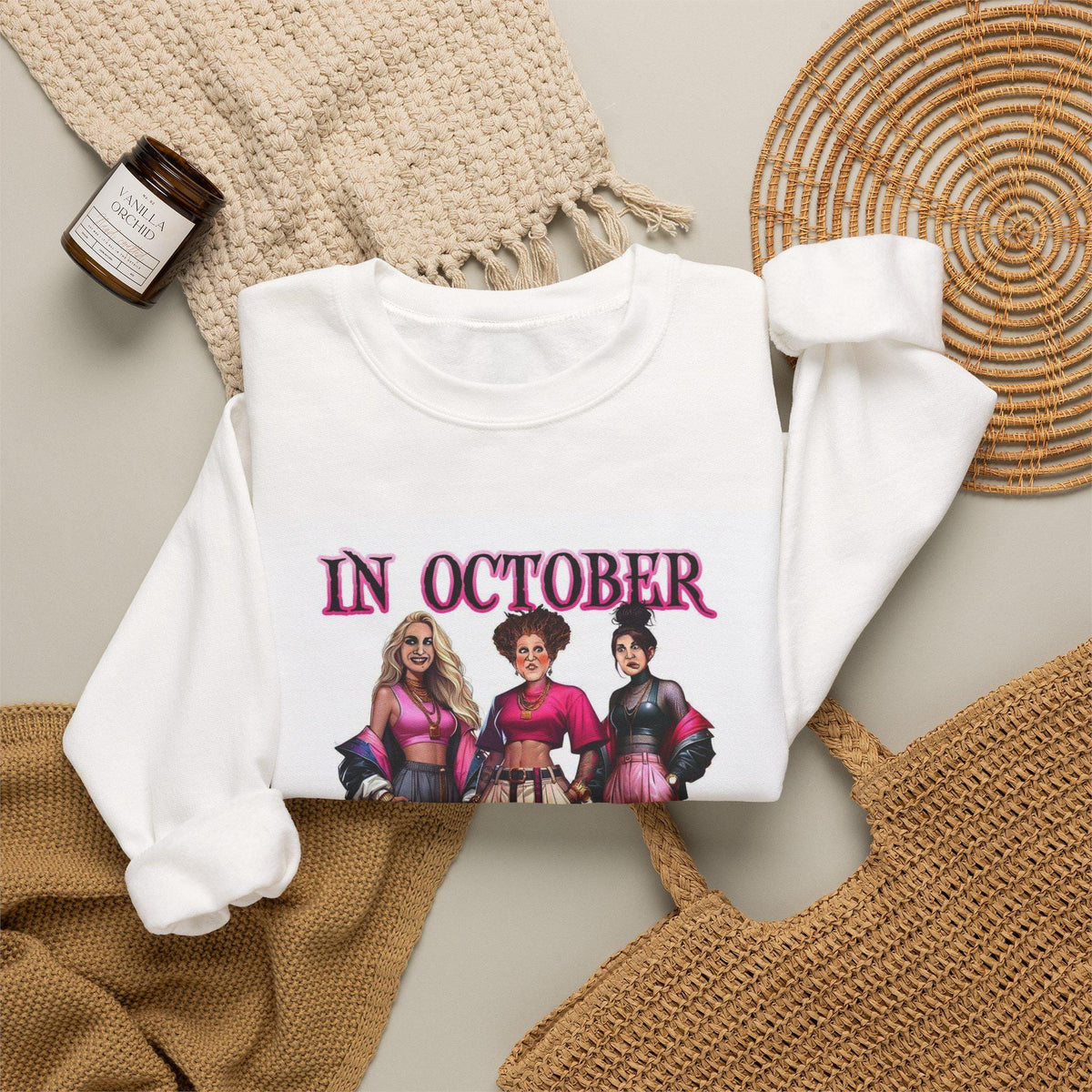 October we wear pink crew neck