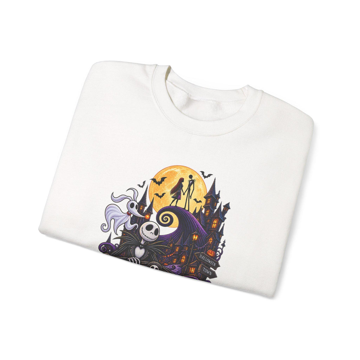 Halloween Town Crewneck Sweatshirt | Jack Skellington Haunted House Design