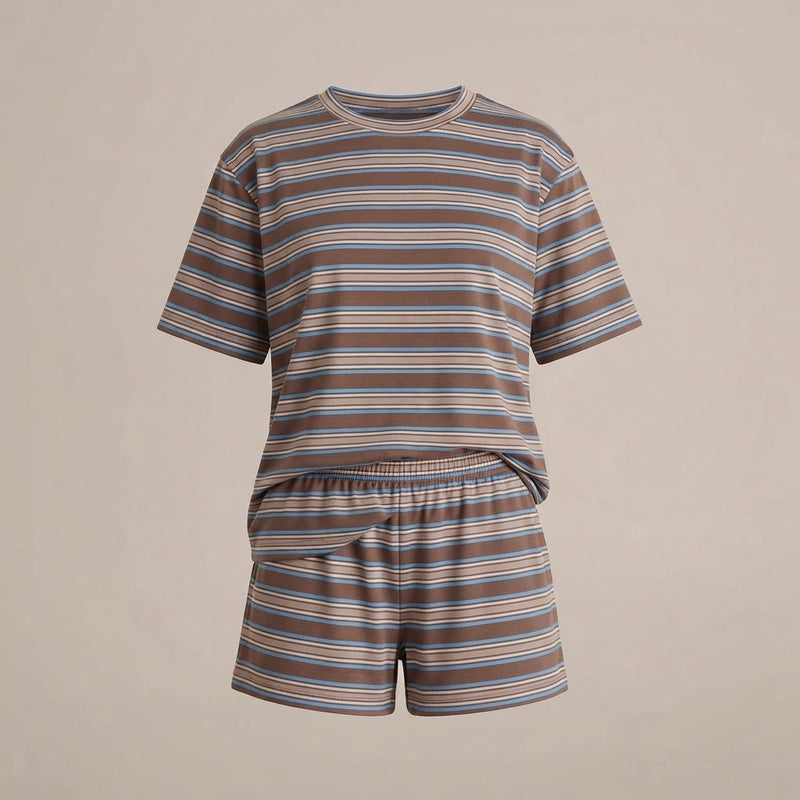 Striped Cotton Knit Lounge Set
