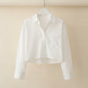 Soft Cotton Cropped Button Down Shirt
