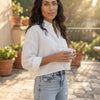 Soft Cotton Cropped Button Down Shirt
