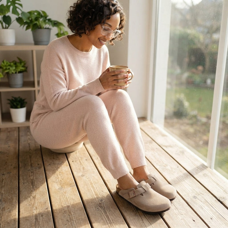 Genuine Suede Slip-On Clogs