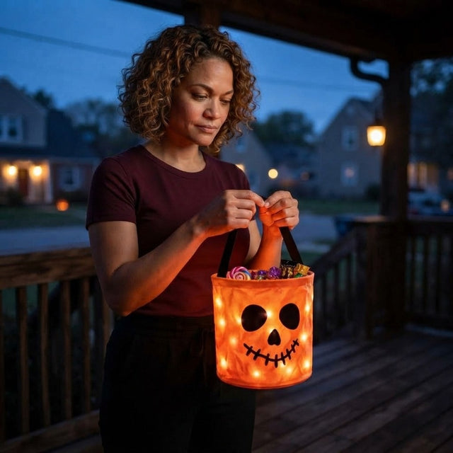 LED Light Up Pumpkin Candy Bag