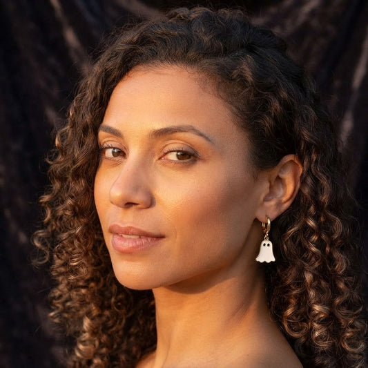Spooky Ghost Hoop Earrings